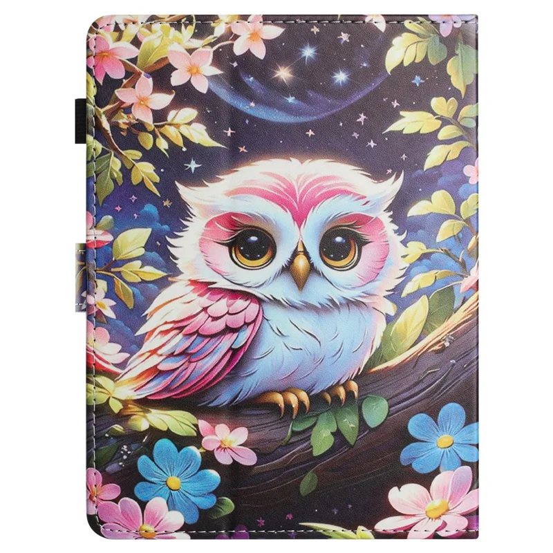 Universal 7-inch Tablet Case Litchi Texture Pattern Printing Leather Cover Auto Sleep  /  Wake with Card Holder - Owl