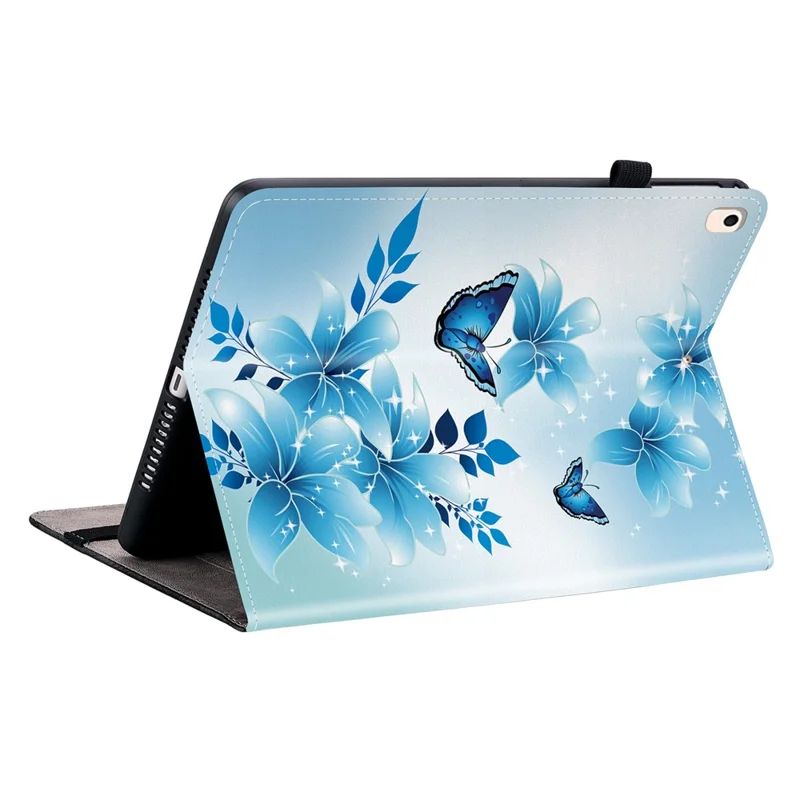 Leather Case For iPad 10.2 (2021)  /  (2020)  /  (2019)  /  Air 10.5 inch (2019) Pattern Printed Stand Tablet Cover with Card Slots - Blue Butterfly