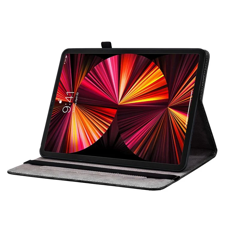 Funda de Cuero para iPad Air 13 (2025) / (2024) / Pro 12.9 (2022) / (2021) / (2020) con Patrón Impreso y Ranuras para Tarjetas - Girasol