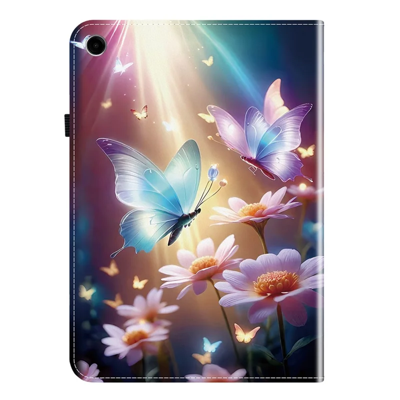 For Samsung Galaxy Tab A9+ Leather Case Pattern Printed Stand Tablet Cover with Card Slots - Butterfly Floral