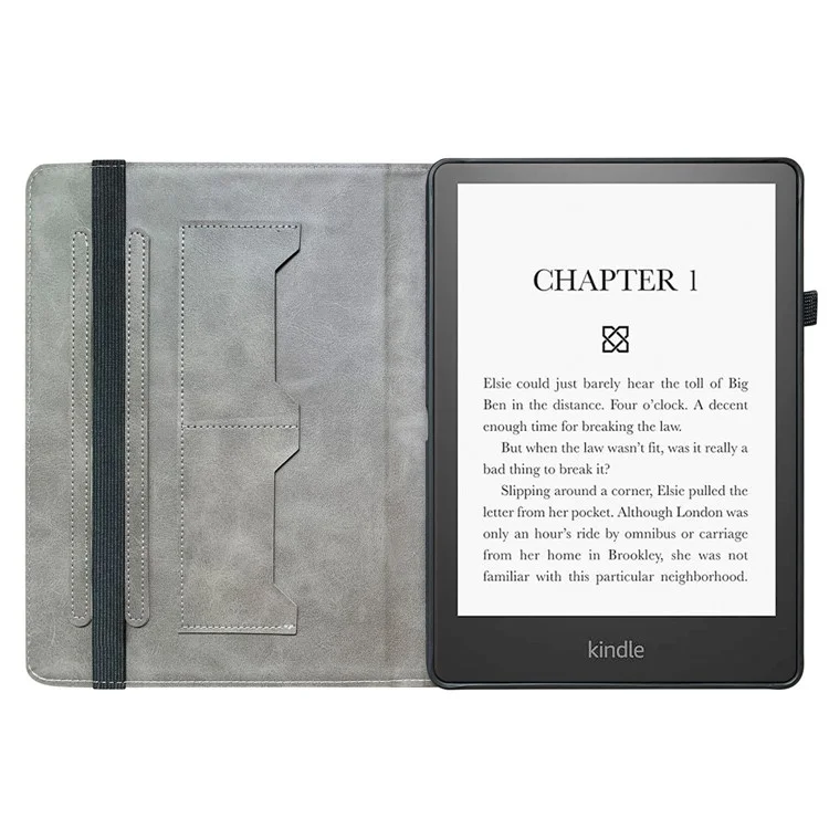 For Amazon Kindle Paperwhite (2024) Leather Case Pattern Printed Stand Tablet Cover with Card Slots - Pink Butterfly