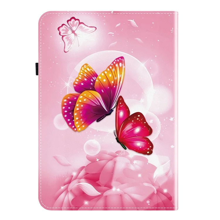 For Amazon Kindle Paperwhite (2024) Leather Case Pattern Printed Stand Tablet Cover with Card Slots - Pink Butterfly