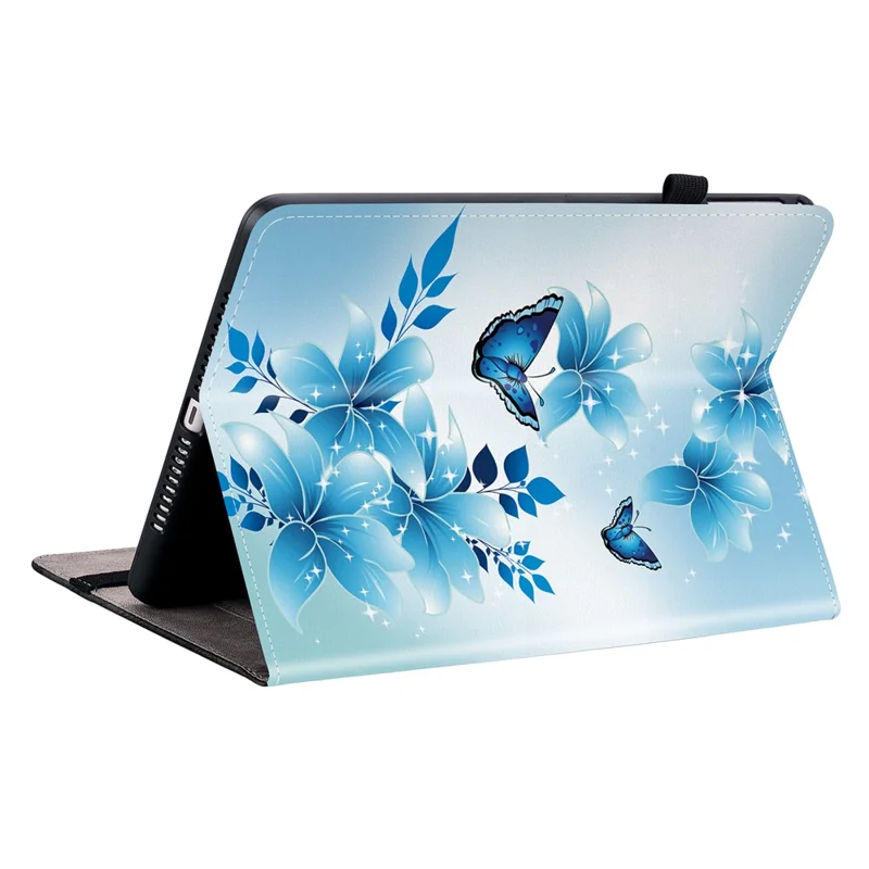For Amazon Kindle Paperwhite (2024) / Kindle Colorsoft Leather Case Pattern Printed Stand Tablet Cover with Card Slots - Blue Butterfly