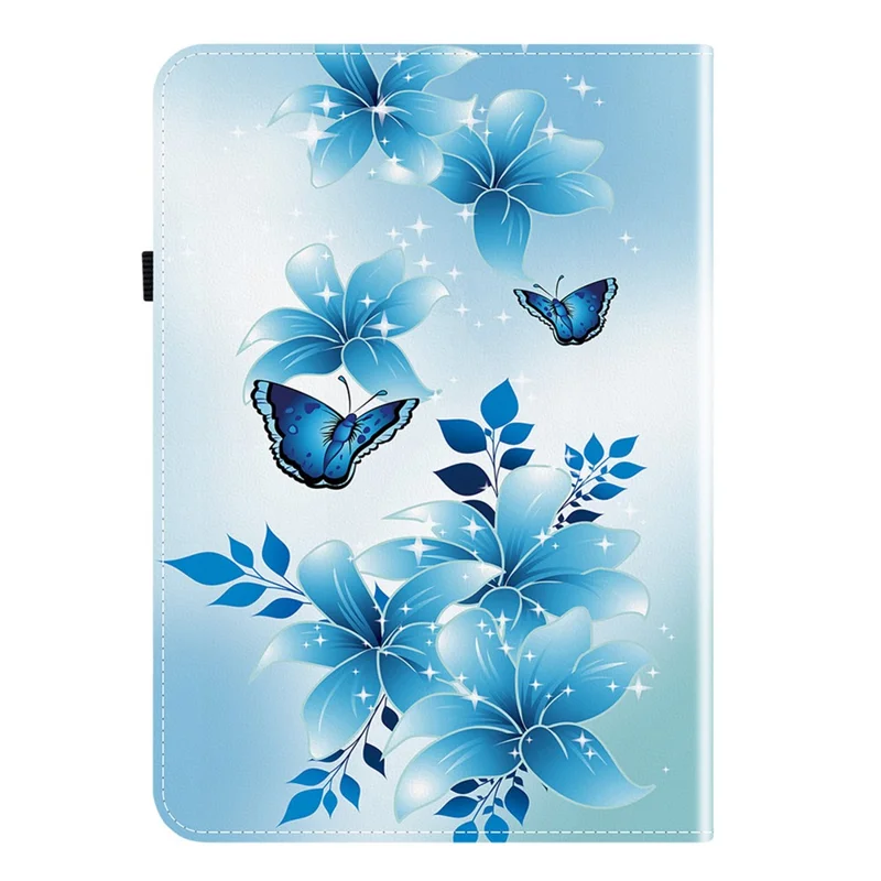 For Amazon Kindle Paperwhite (2024) / Kindle Colorsoft Leather Case Pattern Printed Stand Tablet Cover with Card Slots - Blue Butterfly