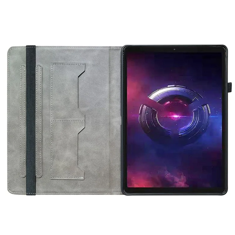 Funda de Cuero para Lenovo Legion Y700 (2025) con Estampado de Patrón, Soporte y Ranuras para Tarjetas - Flor de Jade
