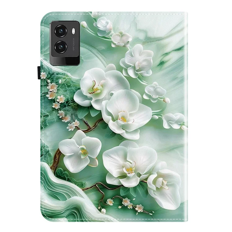 Funda de Cuero para Lenovo Legion Y700 (2025) con Estampado de Patrón, Soporte y Ranuras para Tarjetas - Flor de Jade