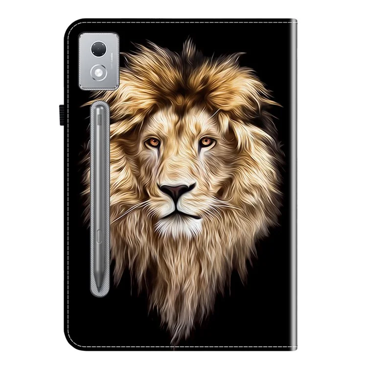 Leather Case For Lenovo Idea Tab Pro  /  Tab P12 Pro 12.7 2025  /  Xiaoxin Pad Pro 12.7 (2025) Pattern Printed Stand Tablet Cover - Lion Head