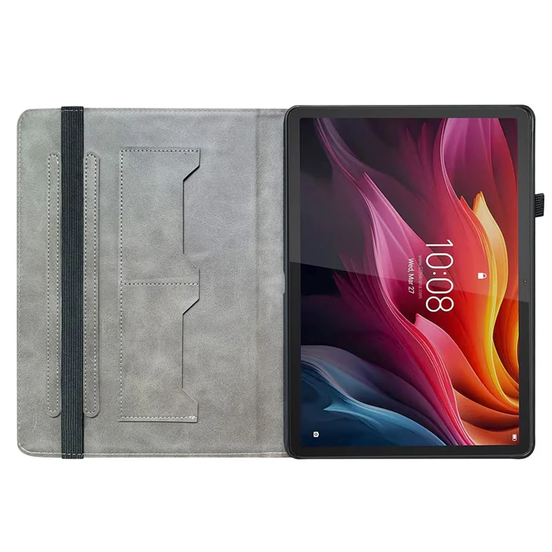 Læderet taske til Lenovo Tab K11 Plus / M11 Plus / Xiaoxin Pad Plus (2024) med mønster, stander og kortlommer - Solgås