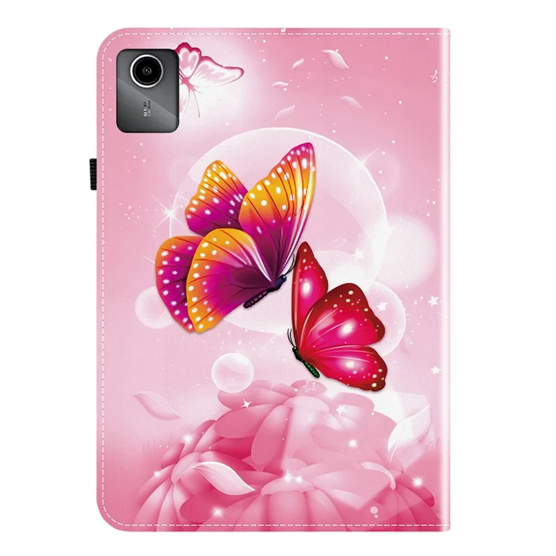 For Lenovo Tab M11 TB-330FC  /  Xiaoxin Pad 11 2024 TB-331FC Leather Case Pattern Printed Stand Tablet Cover with Card Slots - Pink Butterfly