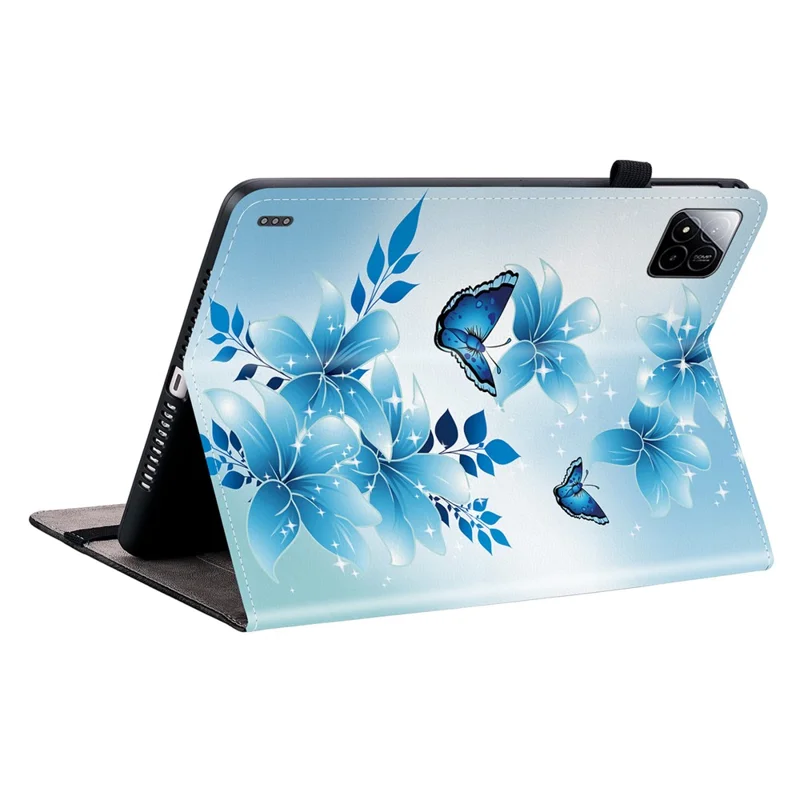 For Xiaomi Poco Pad X1 / Pad 8 Pro / Pad 8 / Pad 7 Pro / Pad 7 Leather Case Pattern Printed Stand Tablet Cover with Card Slots - Blue Butterfly