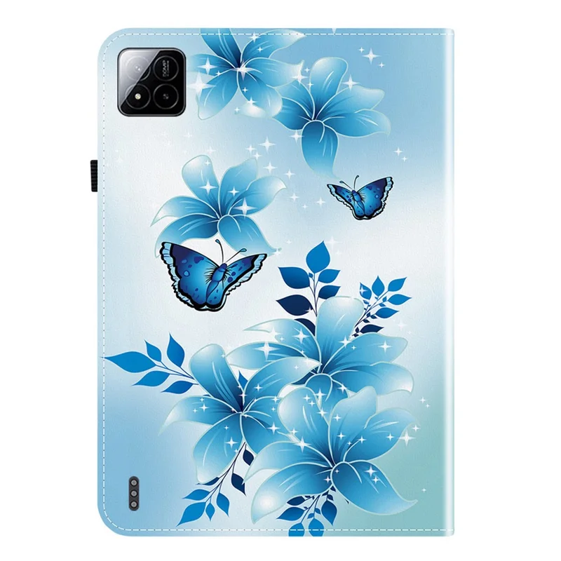 For Xiaomi Poco Pad X1 / Pad 8 Pro / Pad 8 / Pad 7 Pro / Pad 7 Leather Case Pattern Printed Stand Tablet Cover with Card Slots - Blue Butterfly