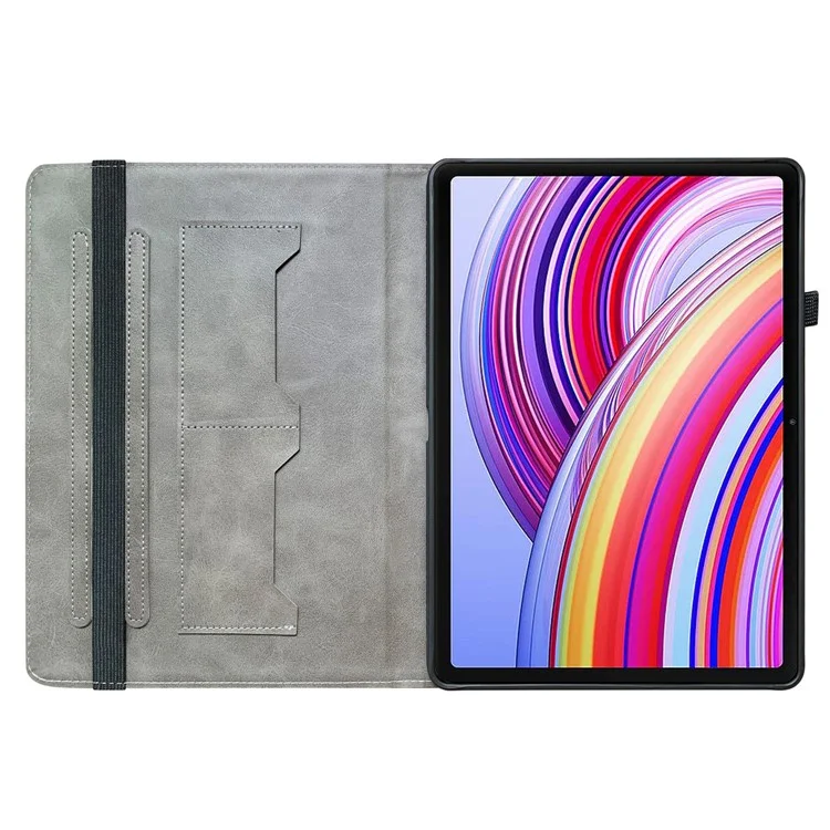 Leather Case For Xiaomi Redmi Pad Pro 5G  /  Redmi Pad Pro  /  Poco Pad 5G  /  4G Pattern Printed Stand Tablet Cover with Card Slots - Blue Butterfly