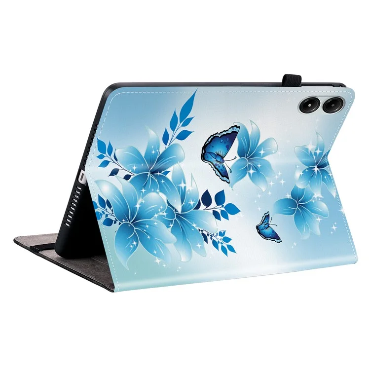 Leather Case For Xiaomi Redmi Pad Pro 5G  /  Redmi Pad Pro  /  Poco Pad 5G  /  4G Pattern Printed Stand Tablet Cover with Card Slots - Blue Butterfly