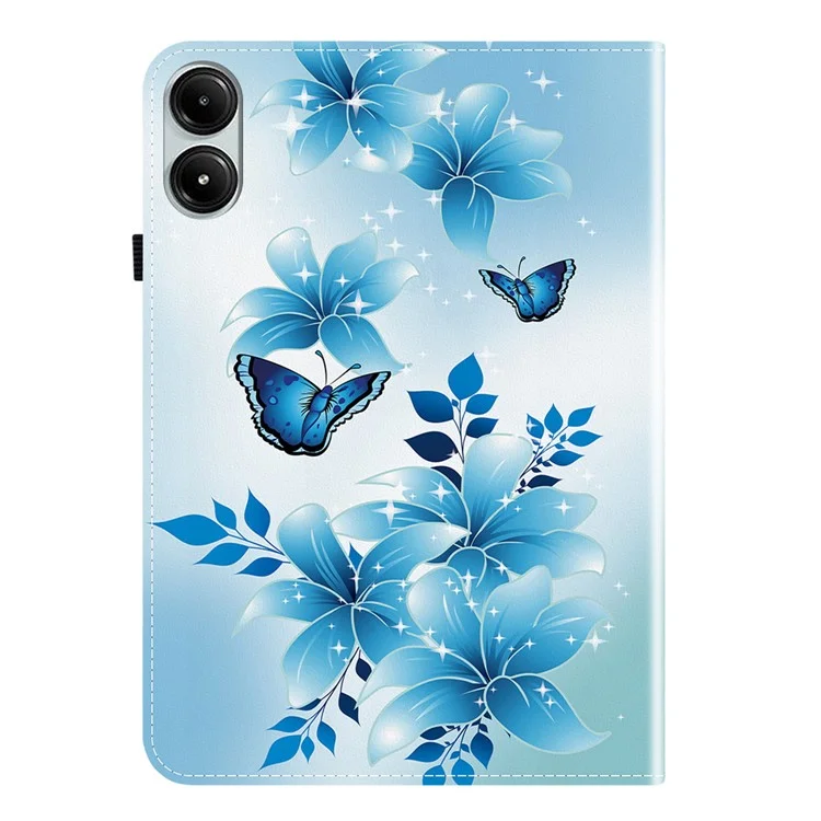 Leather Case For Xiaomi Redmi Pad Pro 5G  /  Redmi Pad Pro  /  Poco Pad 5G  /  4G Pattern Printed Stand Tablet Cover with Card Slots - Blue Butterfly