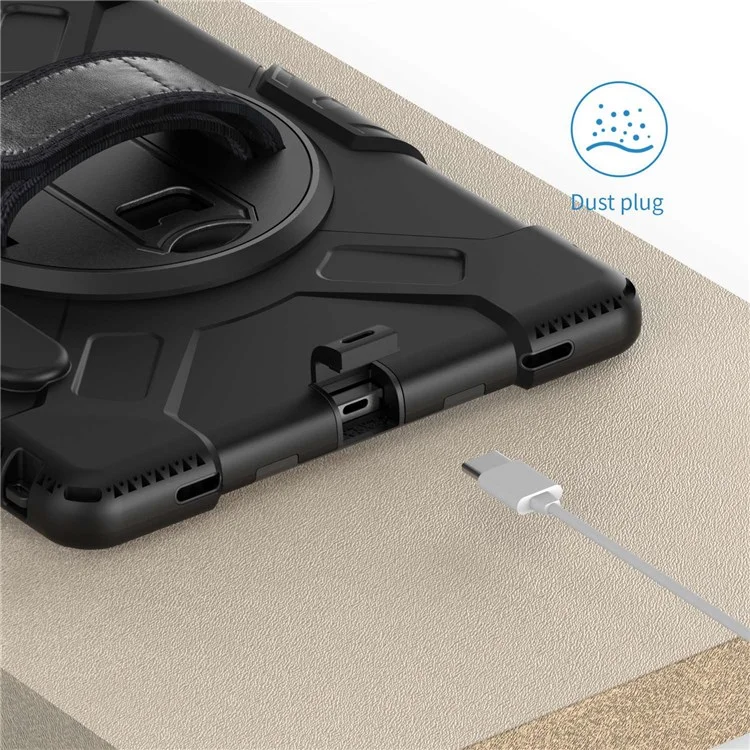 Para Samsung Galaxy Tab S8 Kickstand PC + Silicone Hybrid Case Mandal Strap Tamp Tampa Com Alça de Ombro