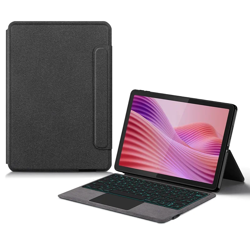 Für Lenovo Tab 10.1 (2025) Lederhülle + Touchpad Bluetooth-kompatible Tastatur mit Hintergrundbeleuchtung