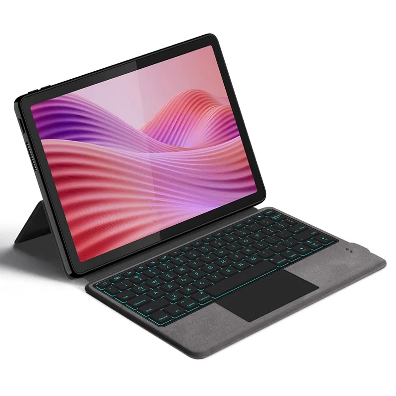 Für Lenovo Tab 10.1 (2025) Lederhülle + Touchpad Bluetooth-kompatible Tastatur mit Hintergrundbeleuchtung