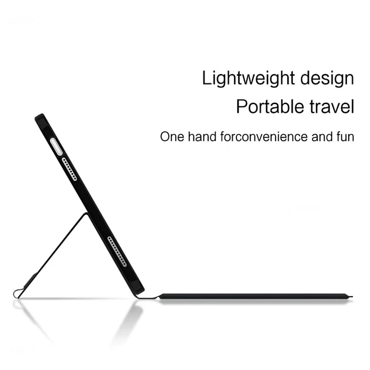 For iPad (2025) Leather Case + Touchpad Bluetooth-Compatible Keyboard with Backlit