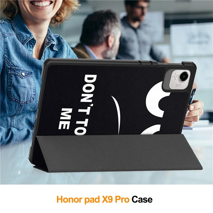 For Honor Pad X9a Hülle mit Muster Leder Ständer Tablet Schutzhülle - Fass mich nicht an