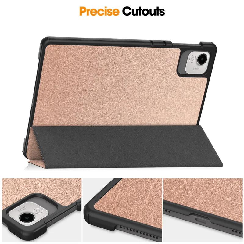 Cover per Tablet For Honor Pad X9a Antiurto con Supporto in Pelle - Oro Rosa