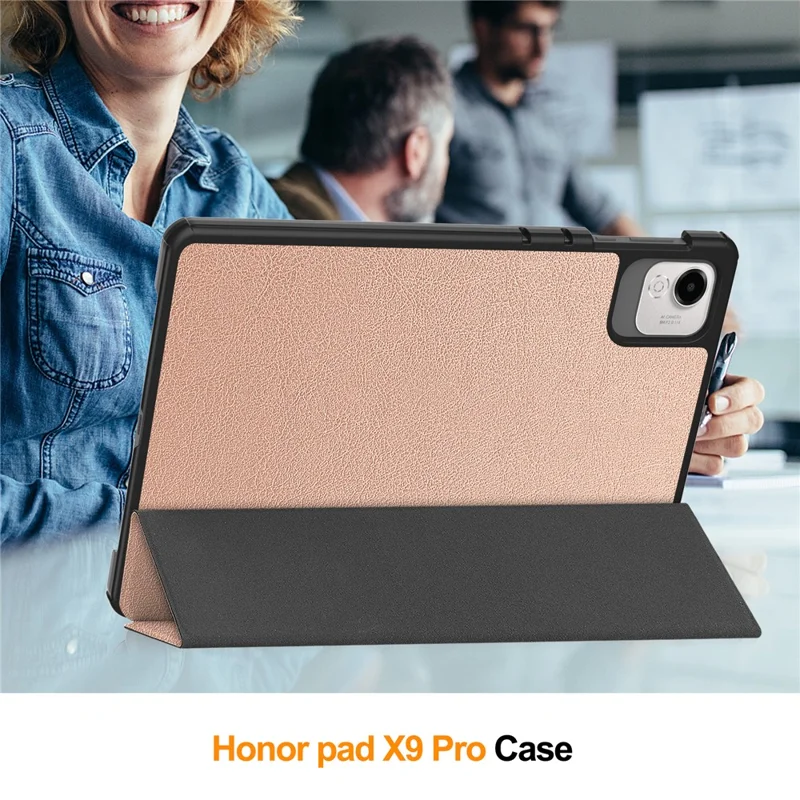 Cover per Tablet For Honor Pad X9a Antiurto con Supporto in Pelle - Oro Rosa