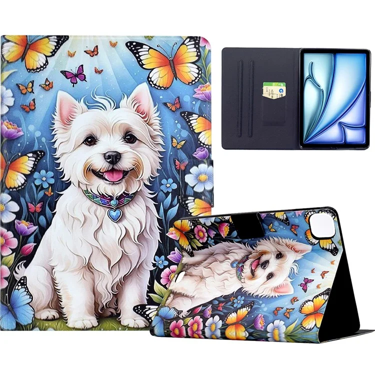Funda con Soporte de Cuero para iPad Air 11 (2025) / (2024) / Air (2022) / (2020) / Pro 11 (2022) / (2021) / (2020) / (2018) - Diseño de Perro