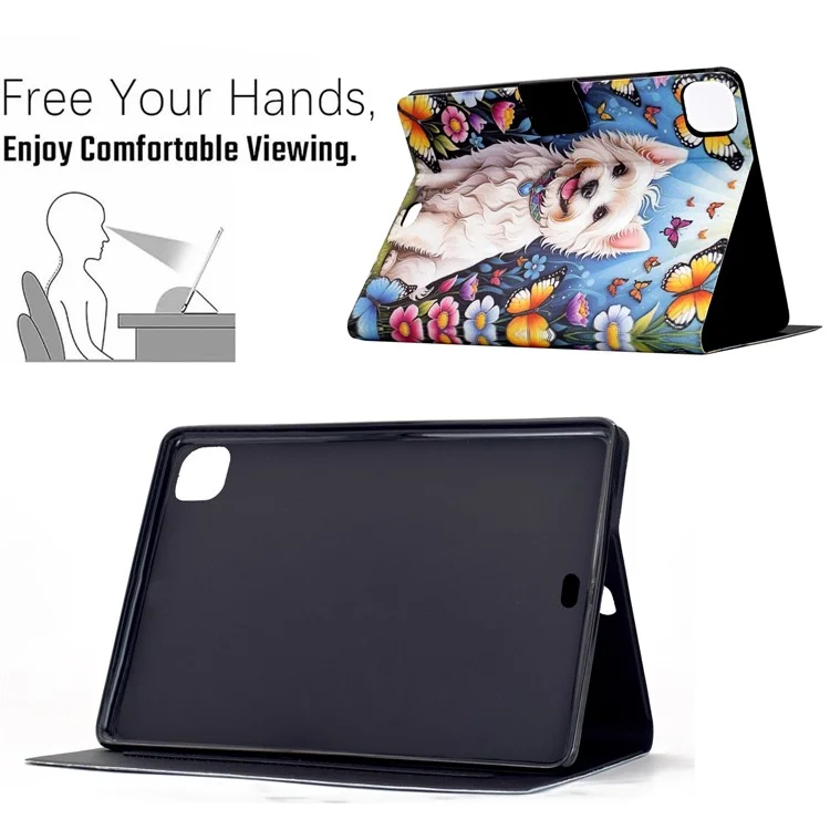 Funda con Soporte de Cuero para iPad Air 11 (2025) / (2024) / Air (2022) / (2020) / Pro 11 (2022) / (2021) / (2020) / (2018) - Diseño de Perro
