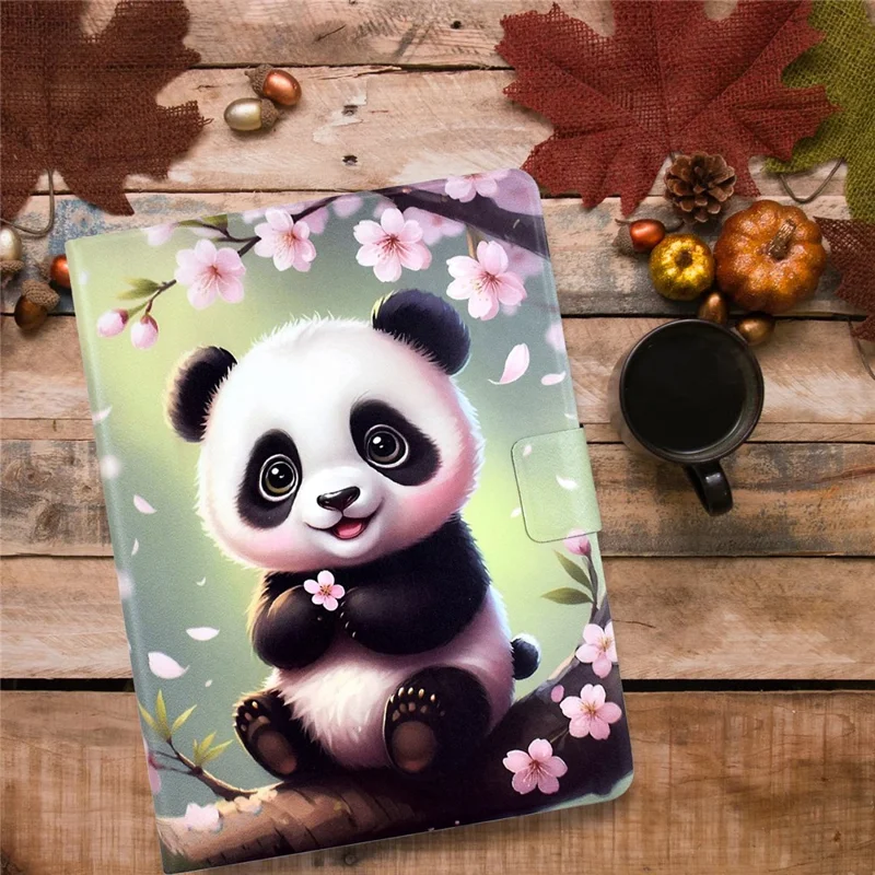 Stand Case for Samsung Galaxy Tab S6 Lite (2024)  /  (2022)  /  (2020) (SM-P610  /  615) Pattern Printing Tablet Leather Cover - Sakura Panda