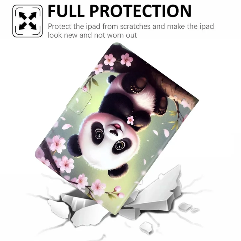 Stand Case for Samsung Galaxy Tab S6 Lite (2024)  /  (2022)  /  (2020) (SM-P610  /  615) Pattern Printing Tablet Leather Cover - Sakura Panda
