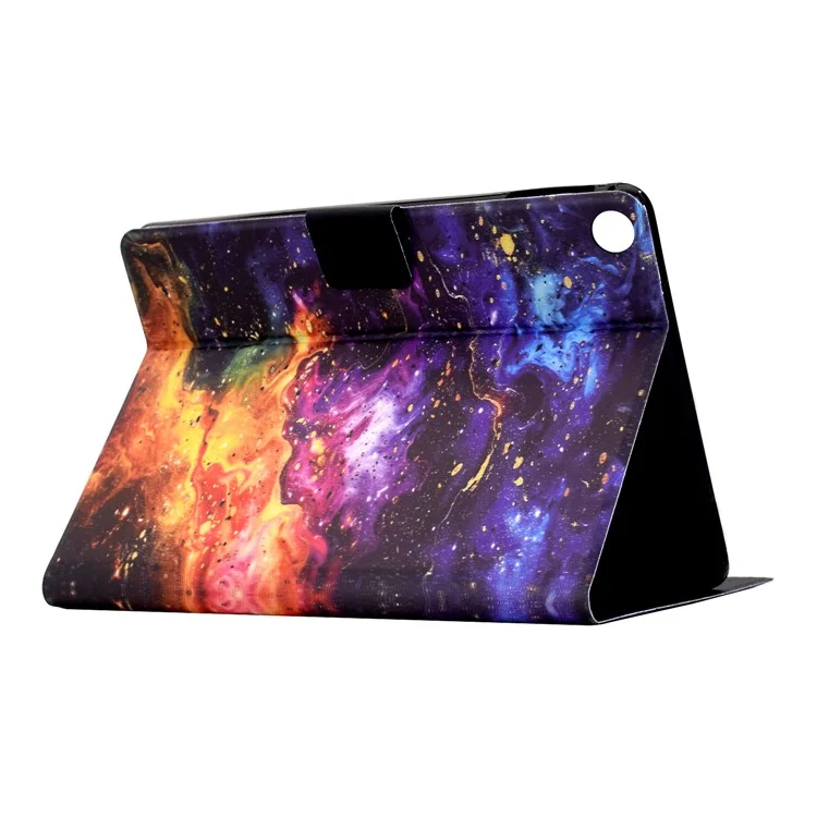 For Samsung Galaxy Tab A9 Stand Case Pattern Printing Tablet Leather Cover with Auto Wake / Sleep - Nebula