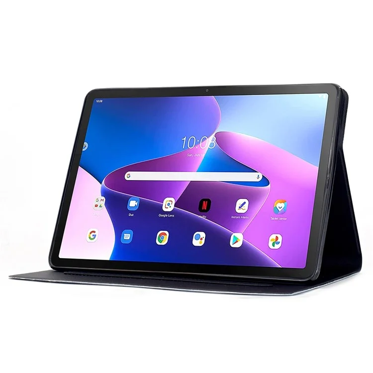 Étui Support pour Lenovo Tab M10 Plus (3ème Génération) Motif Imprimé Housse en Cuir avec Mise en Veille/Réveil Automatique - Chien