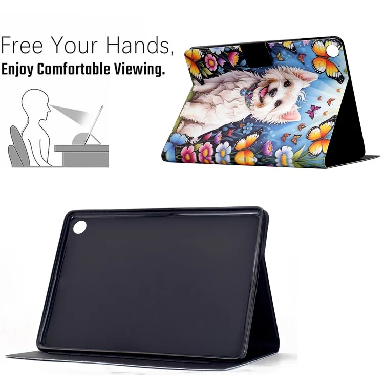 Étui Support pour Lenovo Tab M10 Plus (3ème Génération) Motif Imprimé Housse en Cuir avec Mise en Veille/Réveil Automatique - Chien