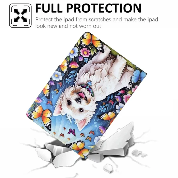 Étui Support pour Lenovo Tab M10 Plus (3ème Génération) Motif Imprimé Housse en Cuir avec Mise en Veille/Réveil Automatique - Chien