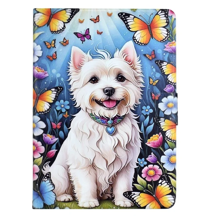 Étui Support pour Lenovo Tab M10 Plus (3ème Génération) Motif Imprimé Housse en Cuir avec Mise en Veille/Réveil Automatique - Chien