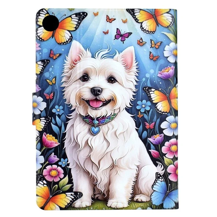 Étui Support pour Lenovo Tab M10 Plus (3ème Génération) Motif Imprimé Housse en Cuir avec Mise en Veille/Réveil Automatique - Chien