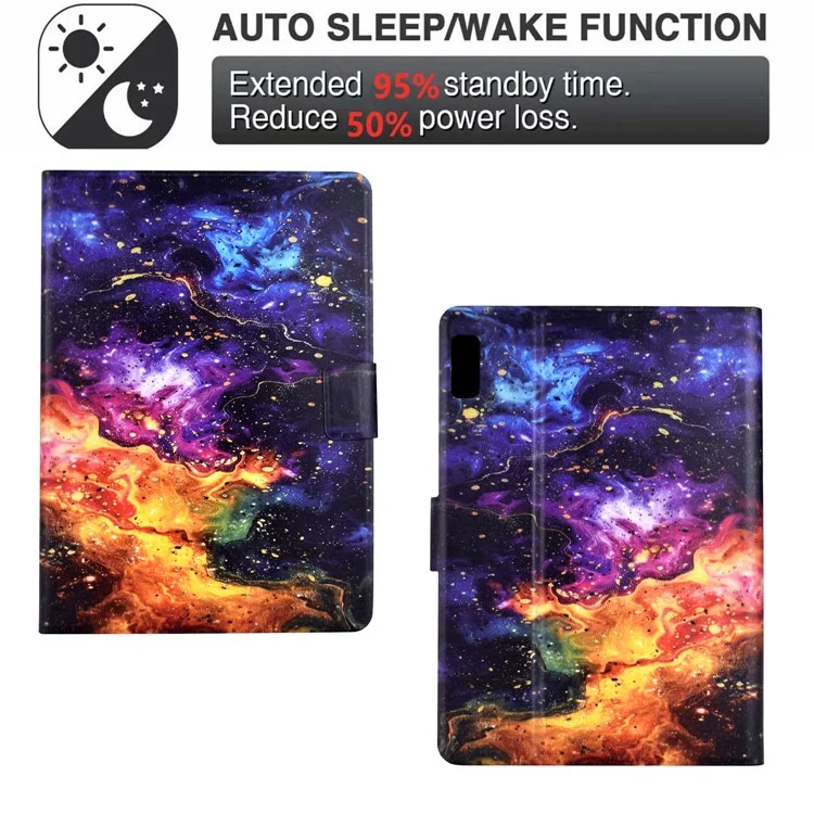 Stand Case for Lenovo Tab P11 Gen 2 TB-350 Pattern Printing Tablet Leather Cover with Auto Wake / Sleep - Nebula