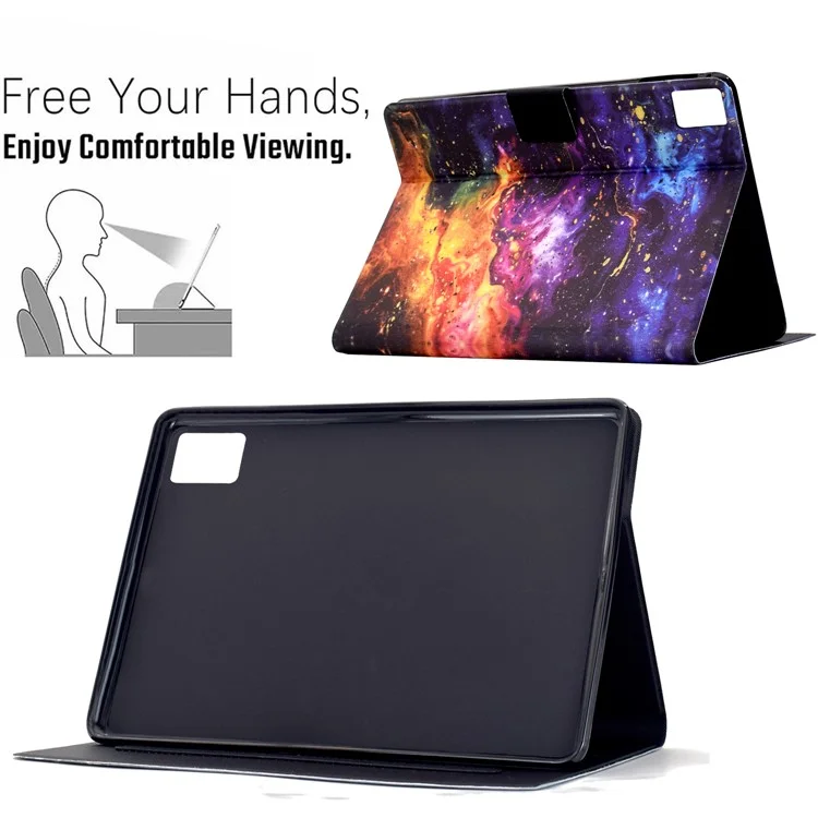 Чехол для Lenovo Tab M11 / Xiaoxin Pad 11 2024 с подставкой, с рисунком, кожаный, с функцией автоматического включения/выключения - Туманность