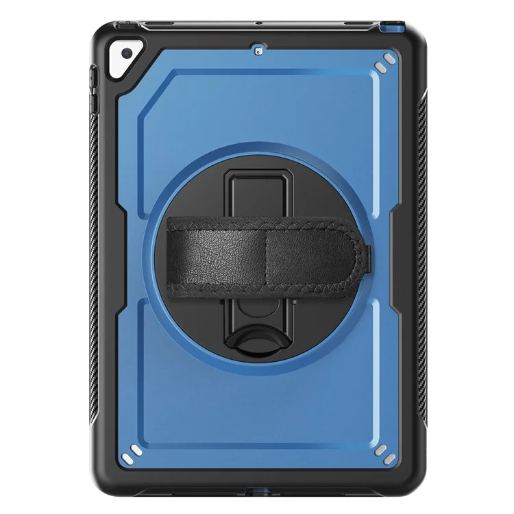 Tablet Case For iPad 10.2 (2021)  /  (2020)  /  (2019)  /  Air 10.5 inch (2019)  /  Pro 10.5-inch (2017) Kickstand PC TPE Cover with Hand Strap - Navy Blue