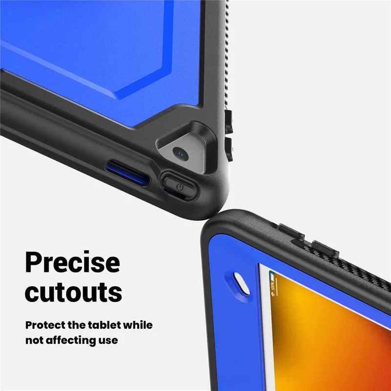 Tablet Case For iPad 10.2 (2021)  /  (2020)  /  (2019)  /  Air 10.5 inch (2019)  /  Pro 10.5-inch (2017) PC + TPE Cover with Shoulder Strap - Dark Blue