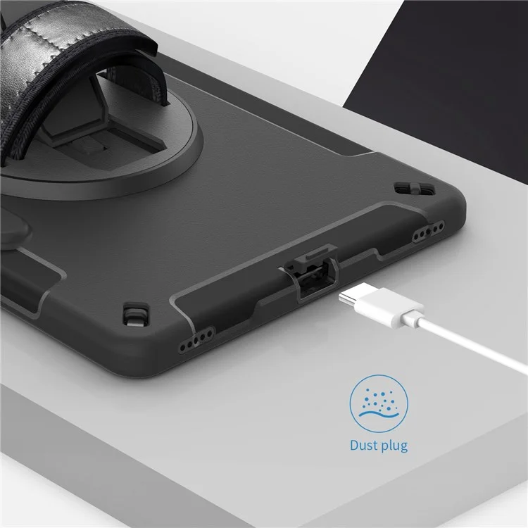 Для Samsung Galaxy Tab s8 + Anti-drop Kickstend Tabled Case Pencil Slot PC + Силиконовая Крышка с Плечевым Ремнем / Ручная Ремешок