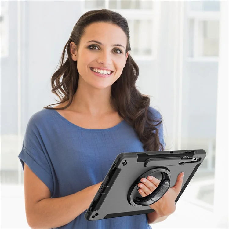 Для Samsung Galaxy Tab s8 + Anti-drop Kickstend Tabled Case Pencil Slot PC + Силиконовая Крышка с Плечевым Ремнем / Ручная Ремешок