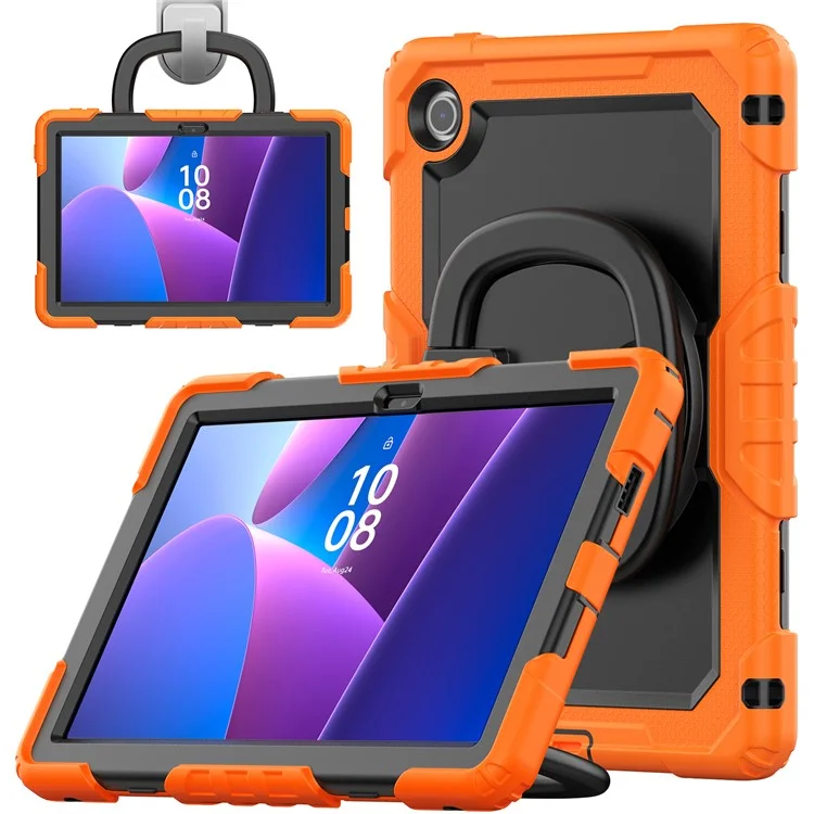 Funda para Lenovo Tab 10,1 (2025) TB-311XU / Tab TB311FU con Anillo de Soporte, PC + Silicona Antichoque para Tablet - Naranja