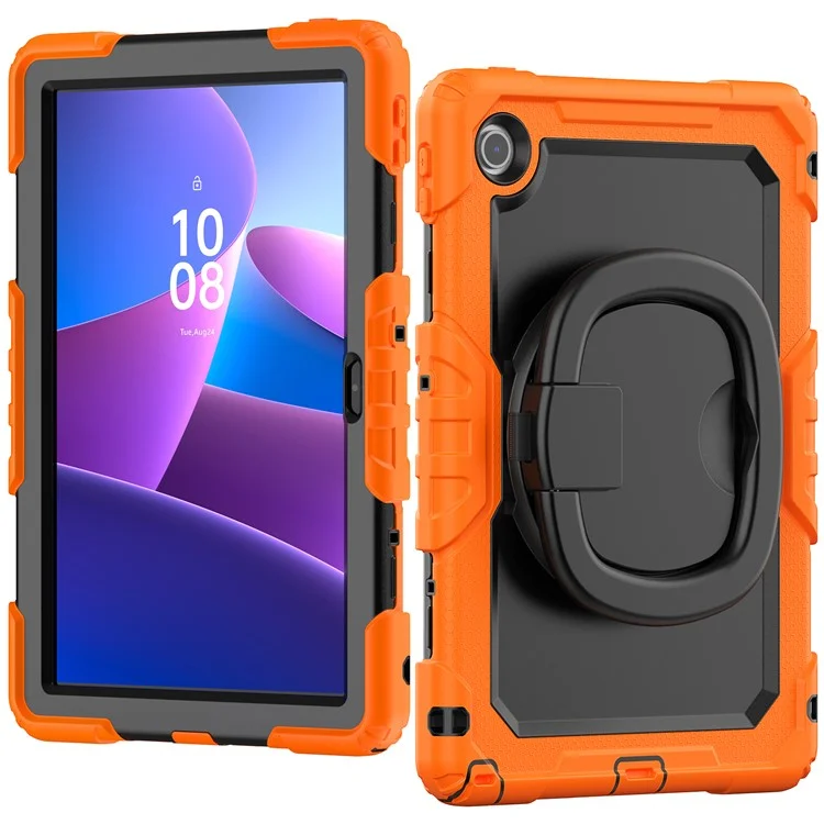 Funda para Lenovo Tab 10,1 (2025) TB-311XU / Tab TB311FU con Anillo de Soporte, PC + Silicona Antichoque para Tablet - Naranja