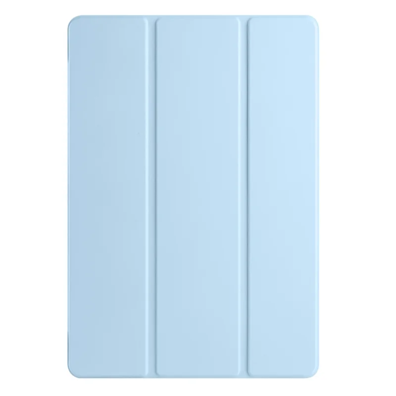 For Xiaomi Redmi Pad SE Case Tri-Fold Stand Leather+TPU+Acrylic Clear Back Tablet Cover - Baby Blue