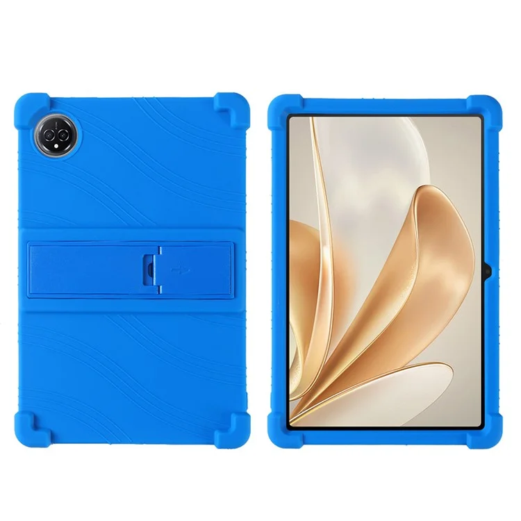 For Teclast M50 Plus / BMAX Maxpad I10 Plus Silicone Case with Kickstand Rugged Protective Cover - Dark Blue