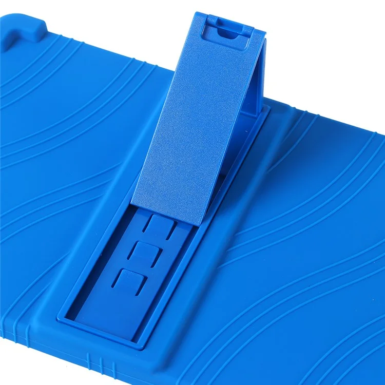 For Teclast M50 Plus / BMAX Maxpad I10 Plus Silicone Case with Kickstand Rugged Protective Cover - Dark Blue