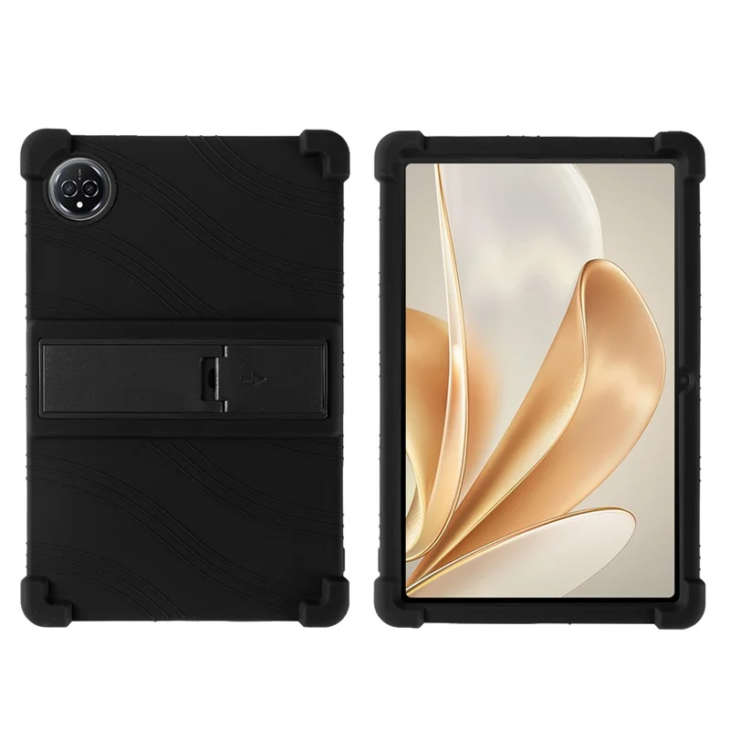 For Teclast M50 Plus / BMAX MaxPad I10 Plus Silicone Case with Kickstand Rugged Protective Cover - Black