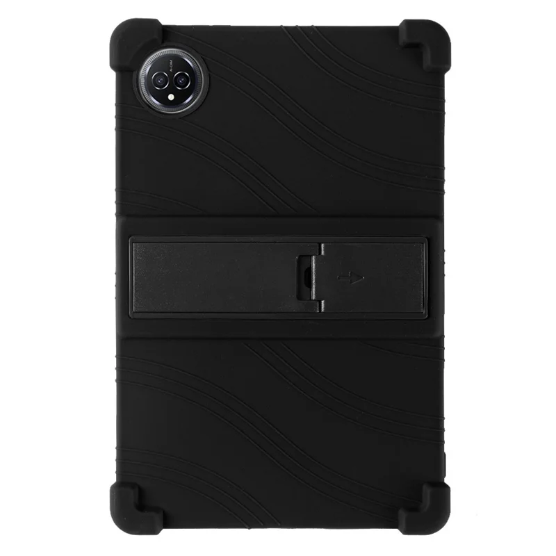 For Teclast M50 Plus / BMAX MaxPad I10 Plus Silicone Case with Kickstand Rugged Protective Cover - Black