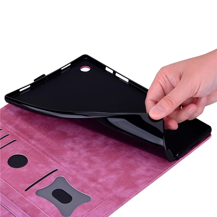For Honor Pad X9a / Pad X9 Pro Case Card Slots Leather Tablet Stand Folio Cover Flower Cat - Rose