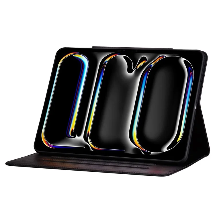 Cover in pelle con chiusura a fibbia a gatto per Lenovo Tab K10C / E10C - Nero con supporto protettivo